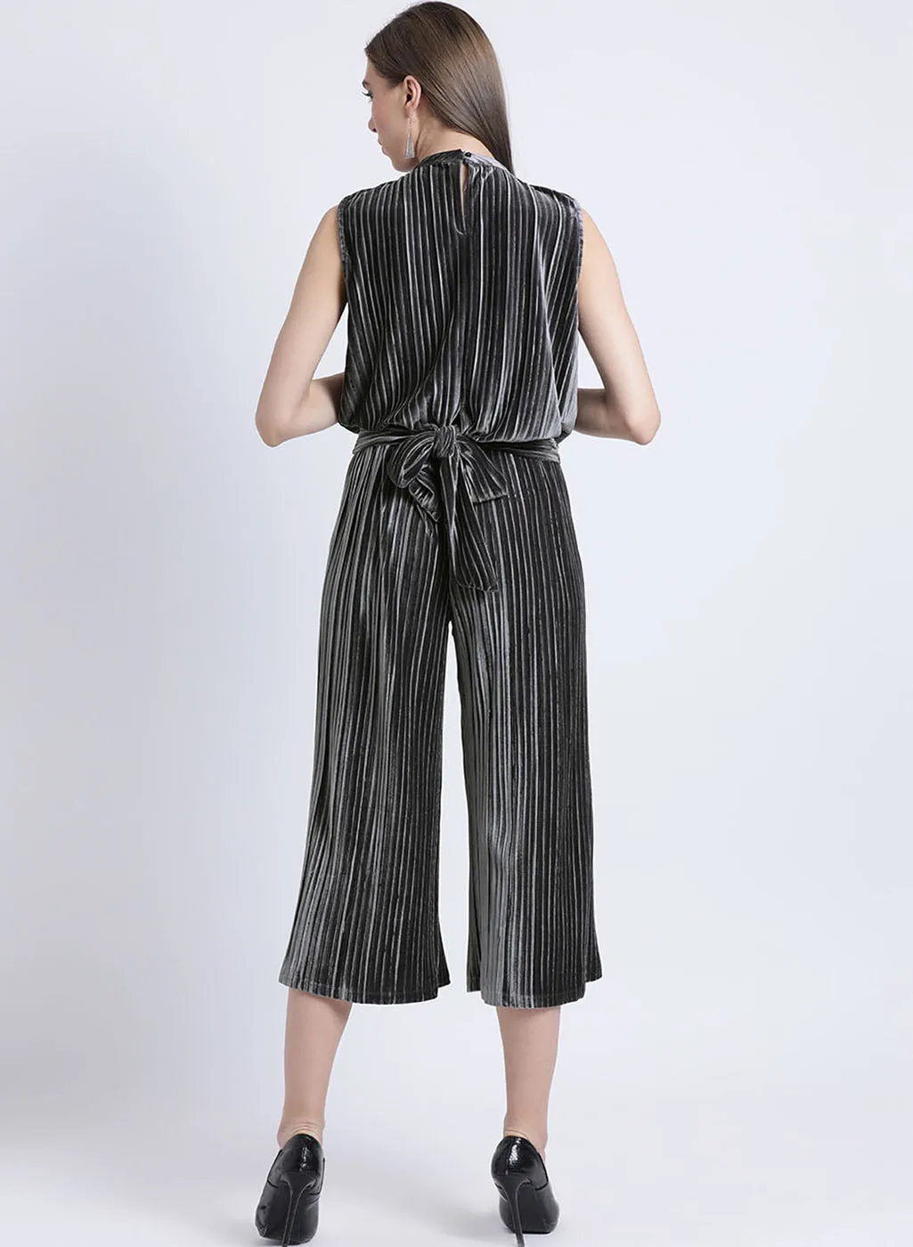 Melanie Pleated Velour Cullottes