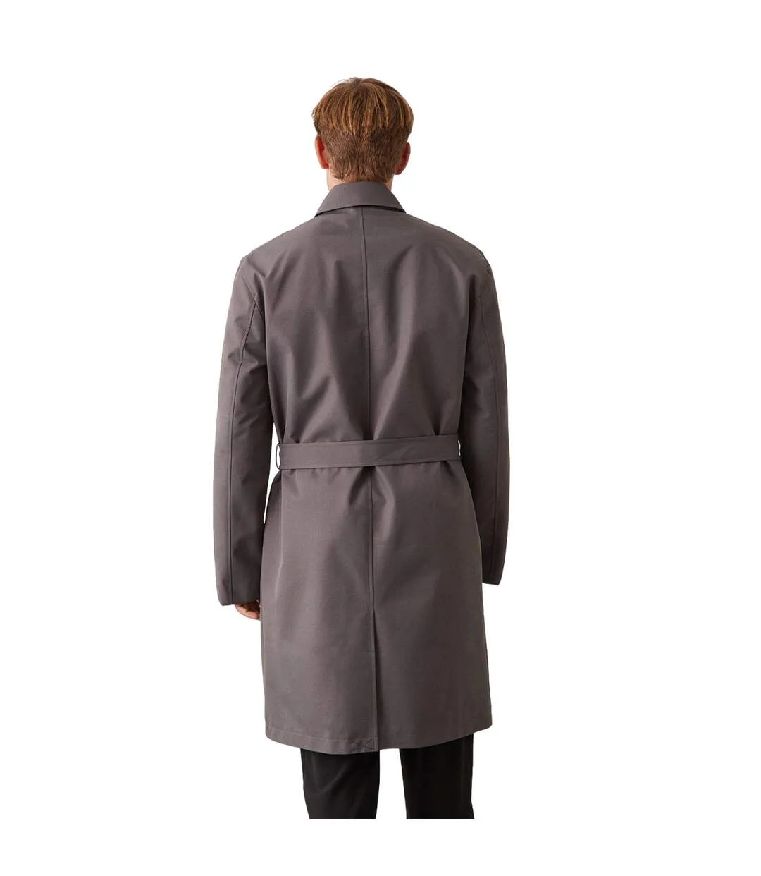 Mens double-breasted trench coat grey Burton