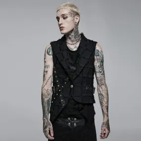 Men's Gothic Irregular Cutout Unedged Waistcoat