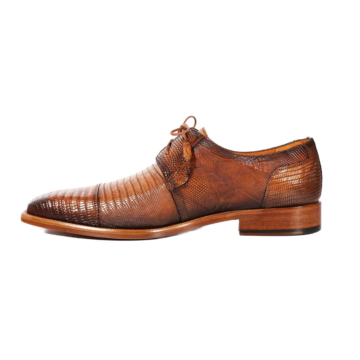 Mezlan SX4903-L Men's Shoes Honey Exotic Lizard Dress/ Formal Derby Oxfords (MZS3624)