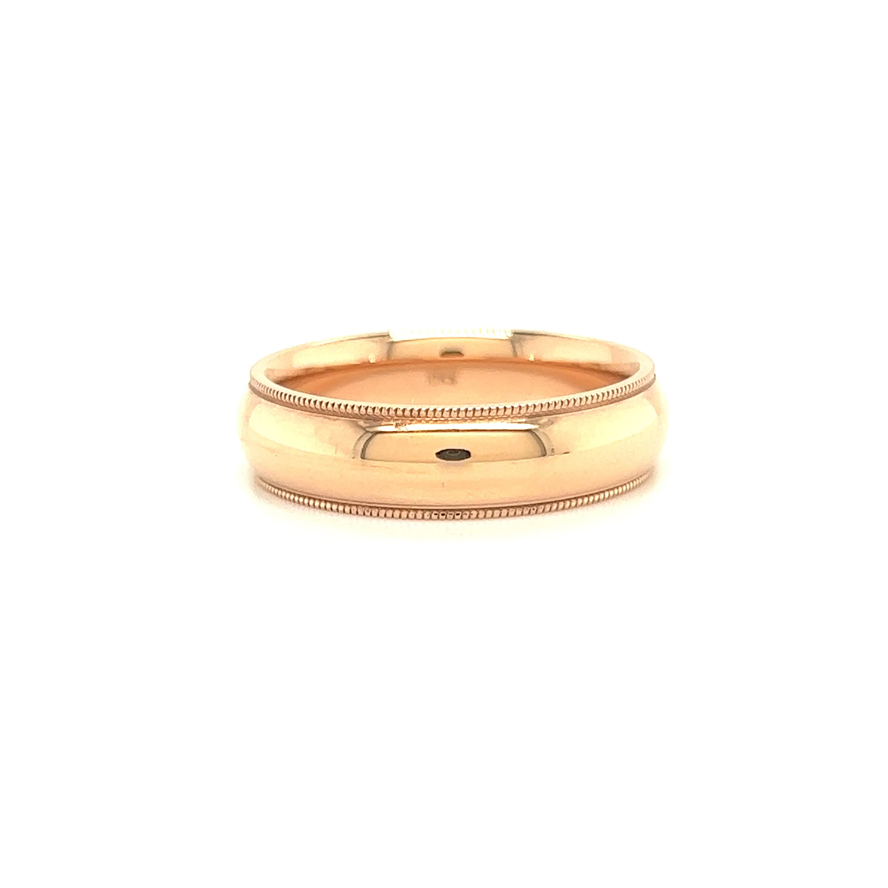 Milgrain 6mm Ring with Comfort Fit in 10K Rose Gold