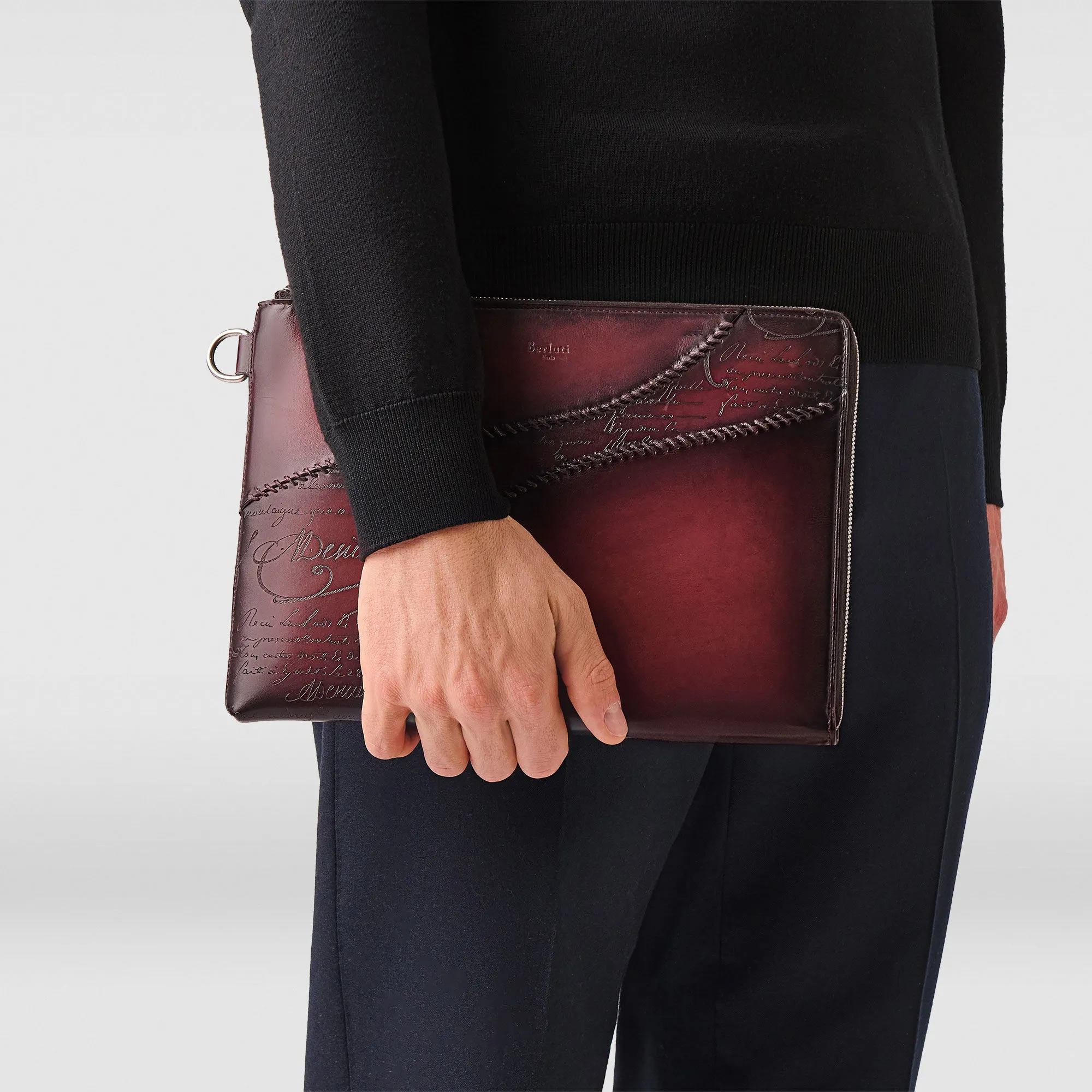 Nino GM Scritto Leather Clutch