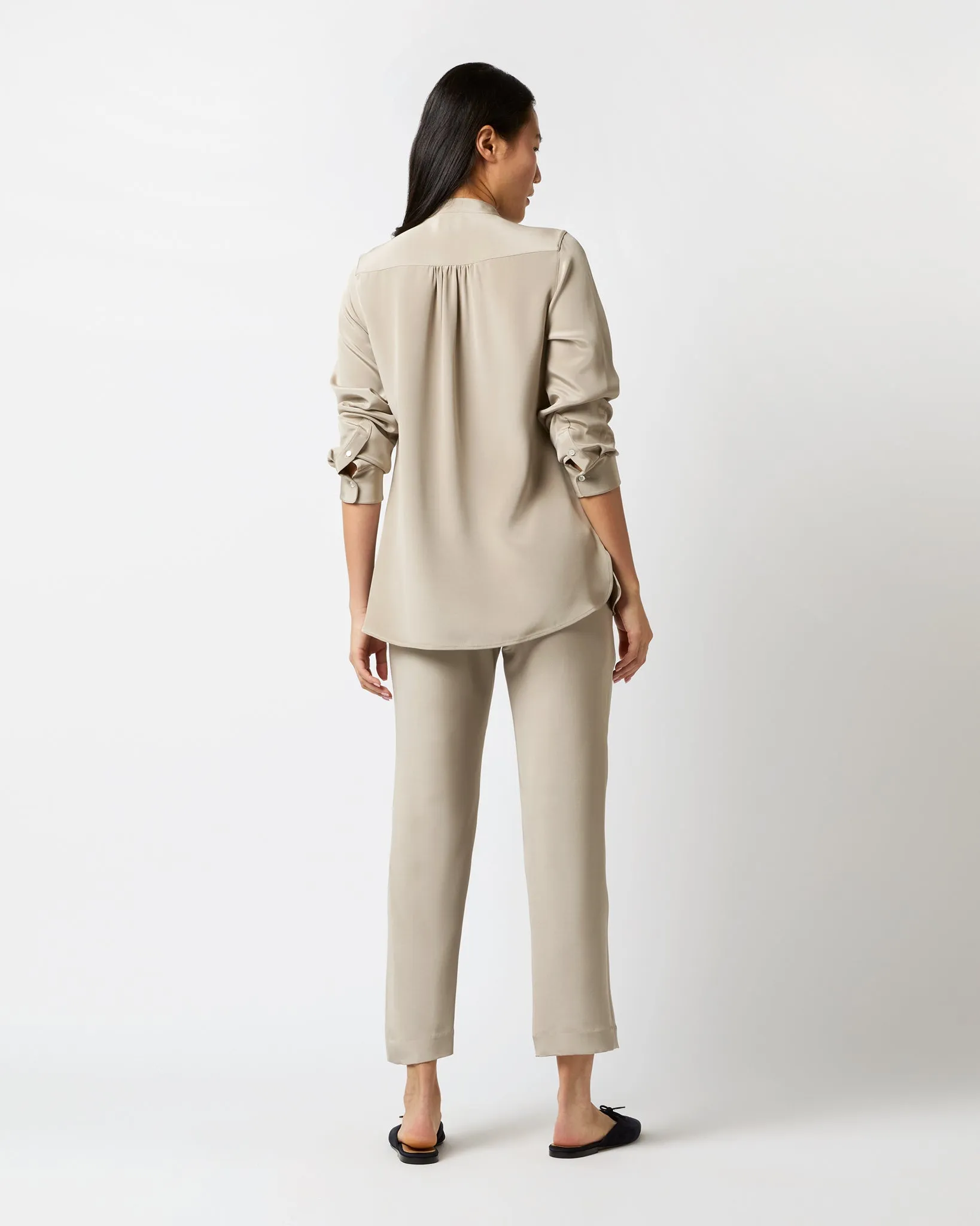 Nova Pant in Birch Washed Silk Crepe de Chine