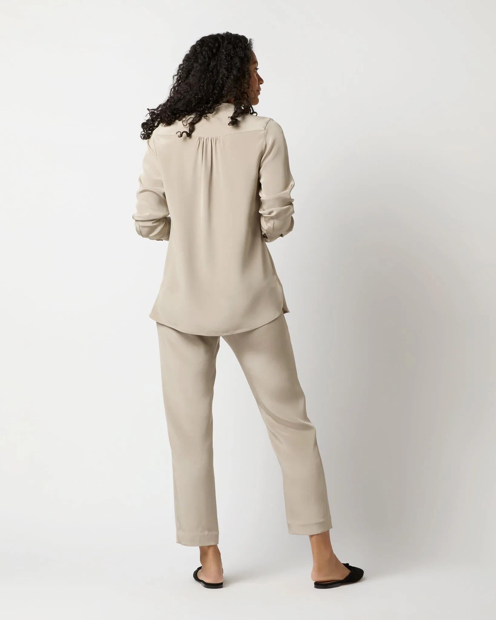 Nova Pant in Birch Washed Silk Crepe de Chine