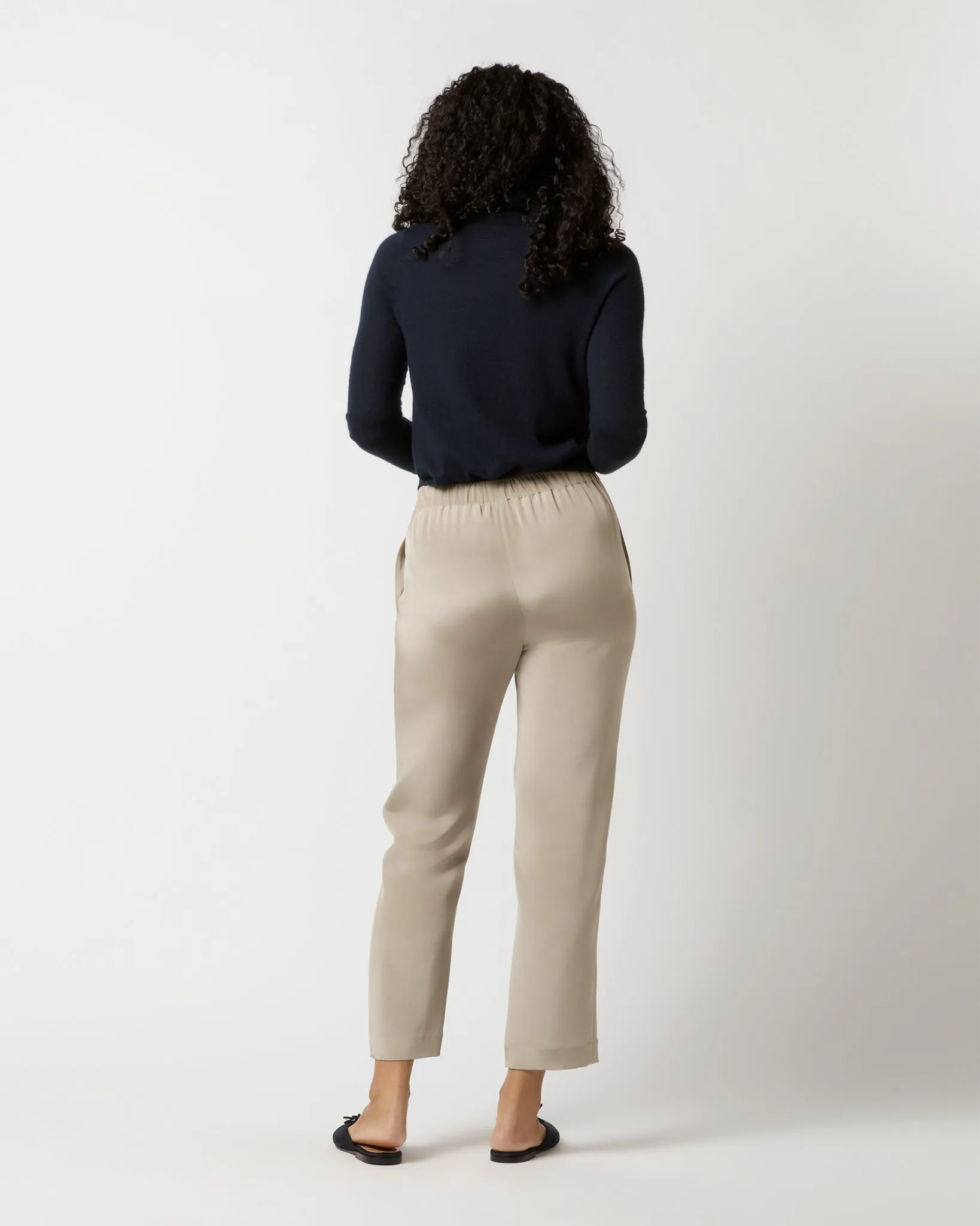 Nova Pant in Birch Washed Silk Crepe de Chine