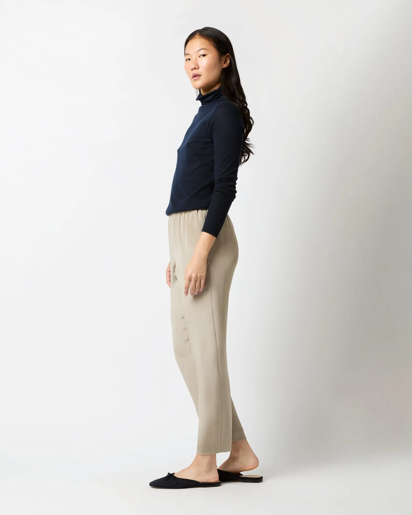 Nova Pant in Birch Washed Silk Crepe de Chine