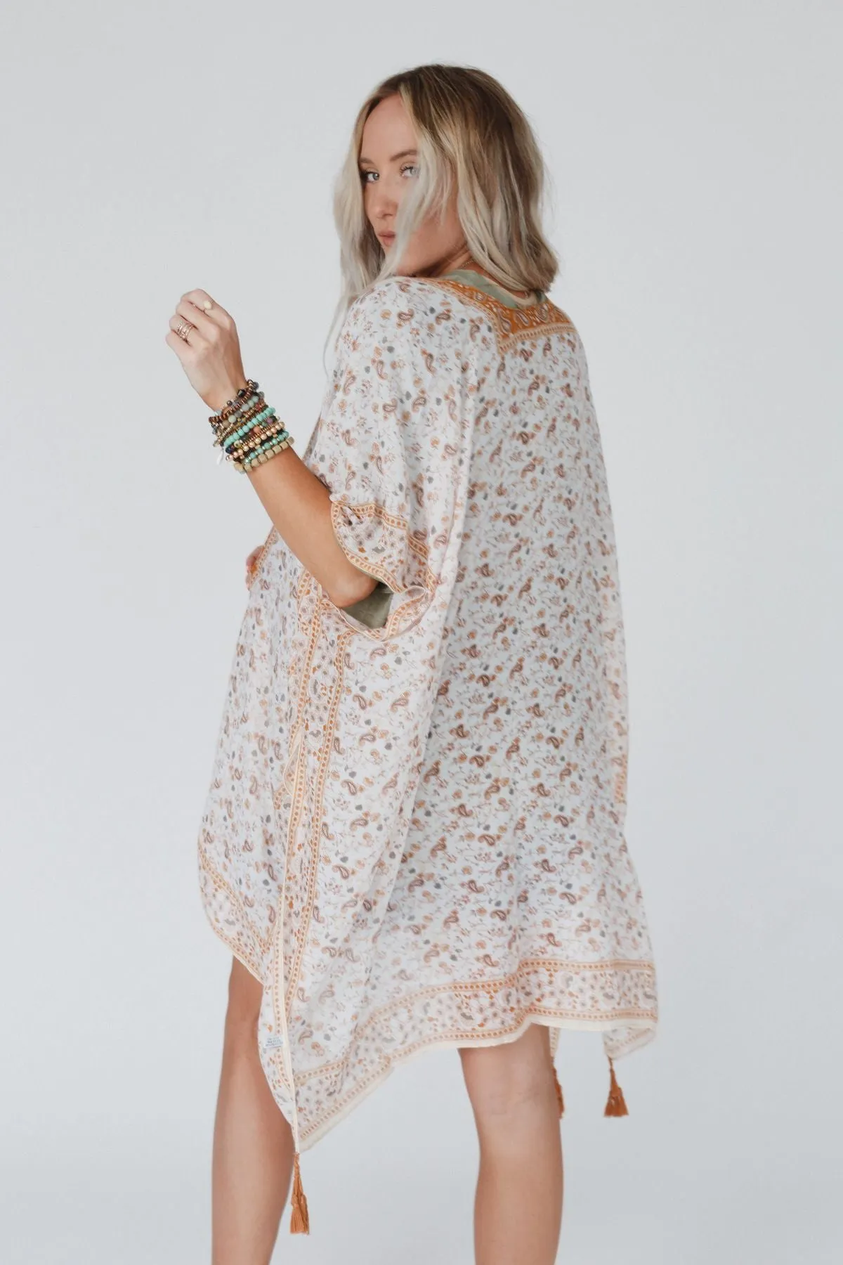 Oh Hey Floral Kimono - Camel