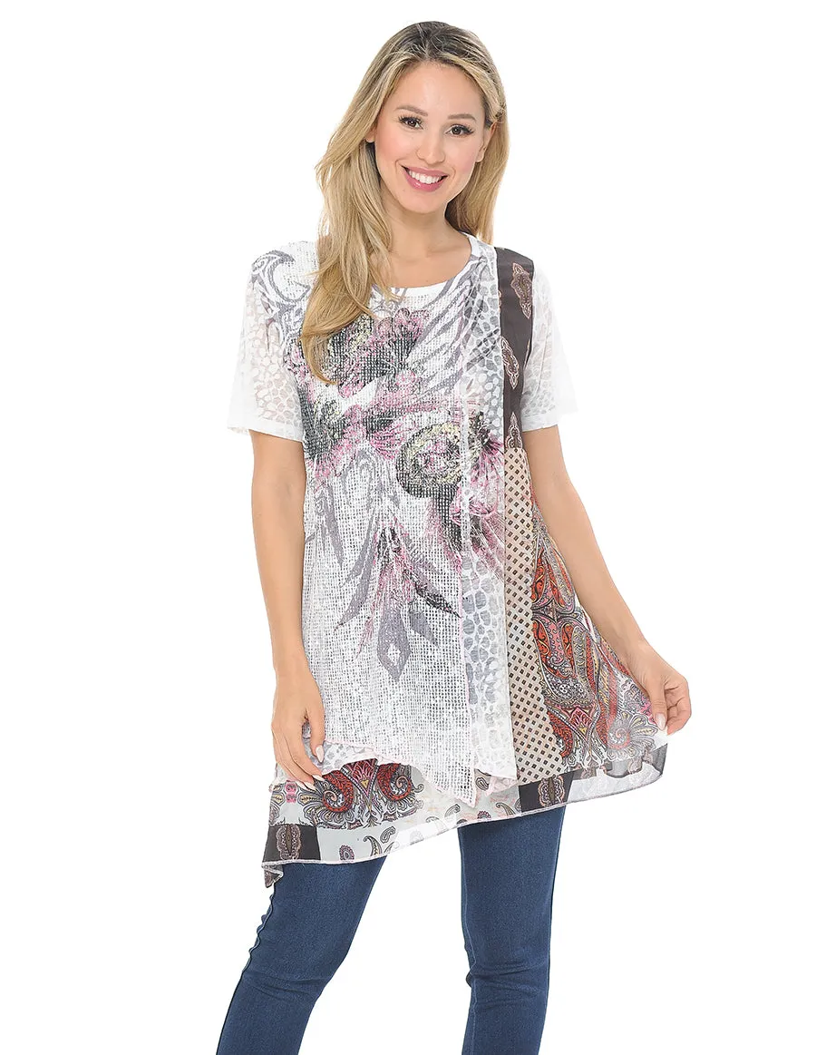 Palila Half Sleeve Layered Tunic