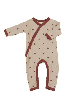 PIGEON ORGANICS - Kimono Romper Small Spot Pumice/Spice