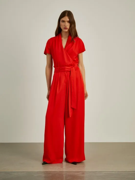 Pleated culottes with belt