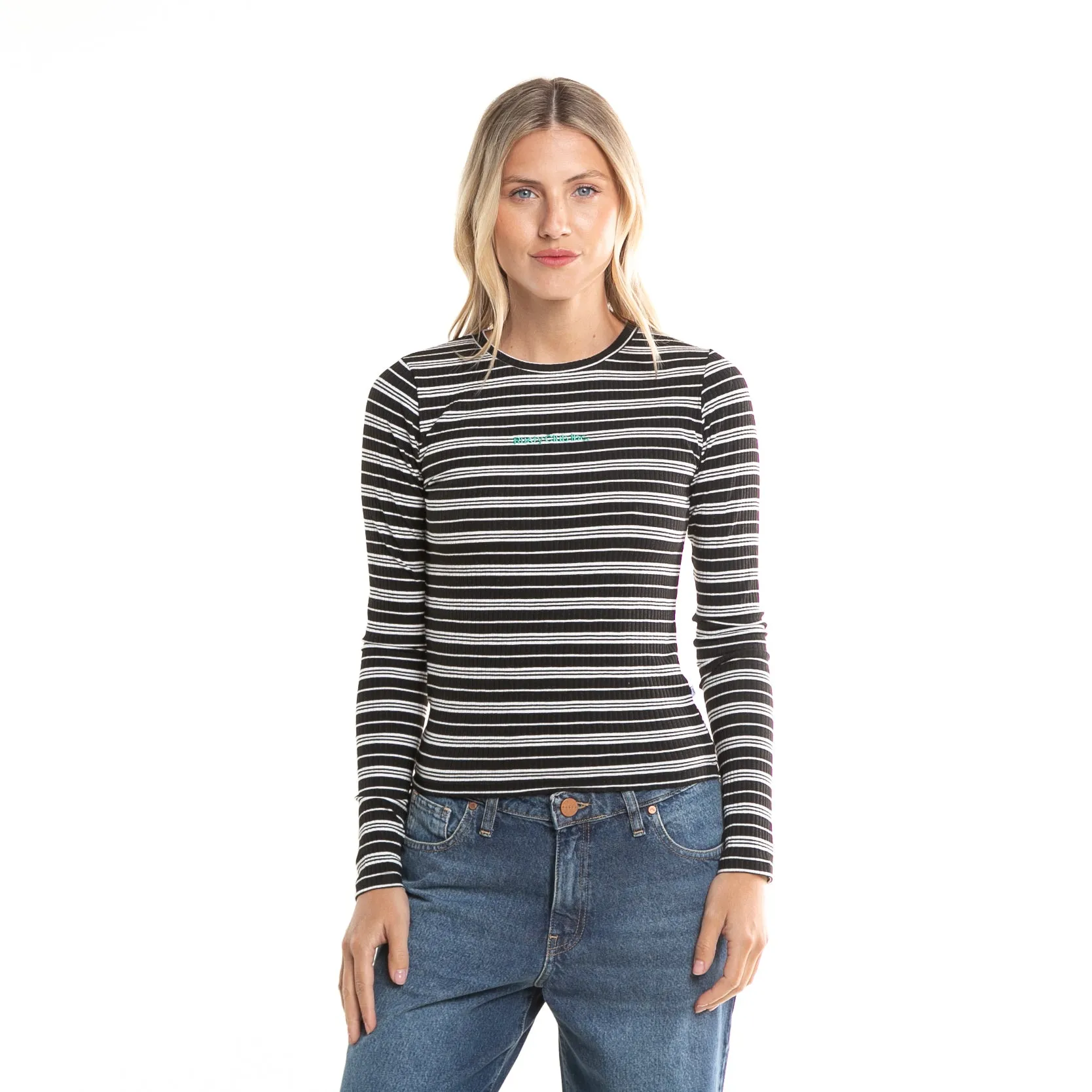 Remera Ml Rusty Wise Stripes Ls Tee Ld