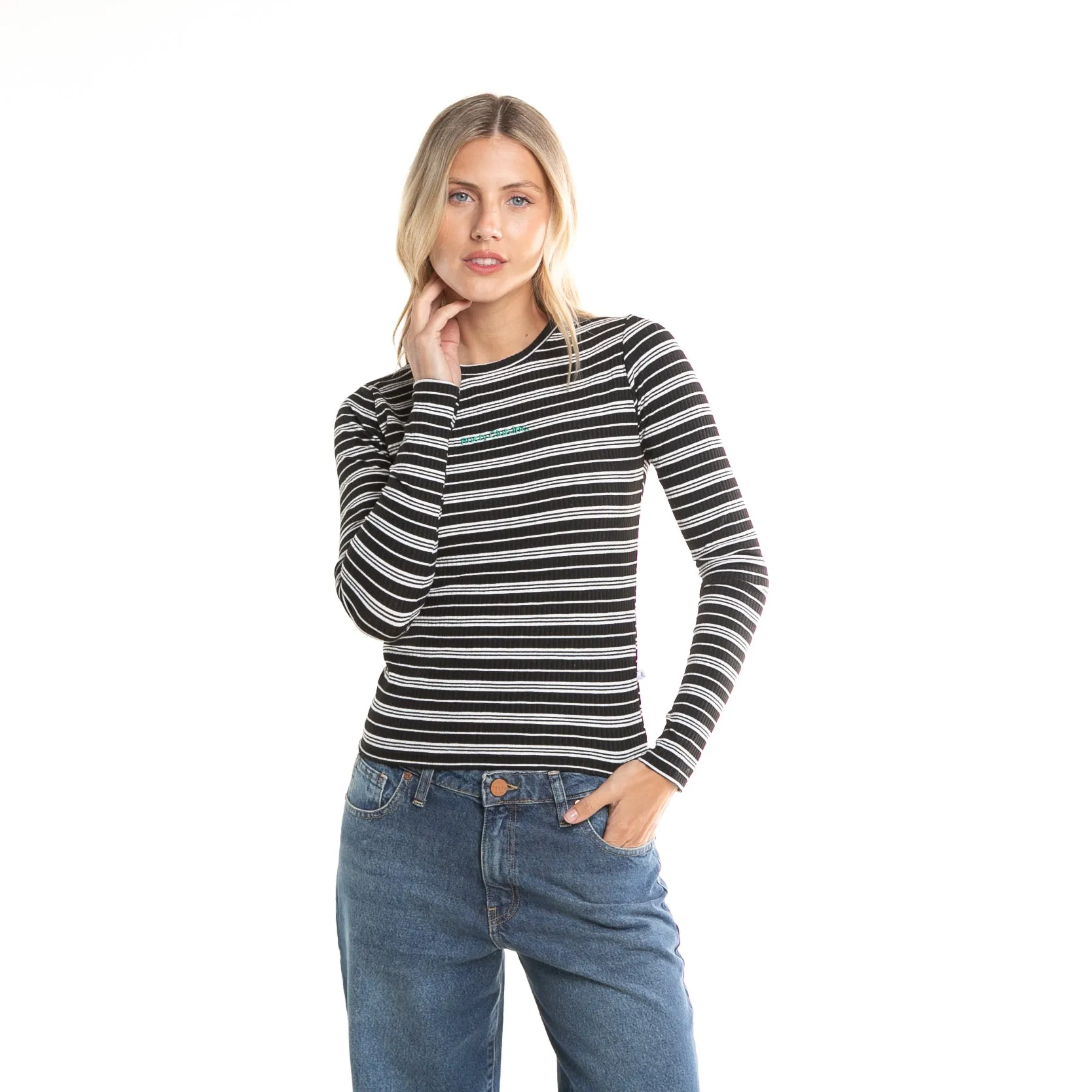 Remera Ml Rusty Wise Stripes Ls Tee Ld