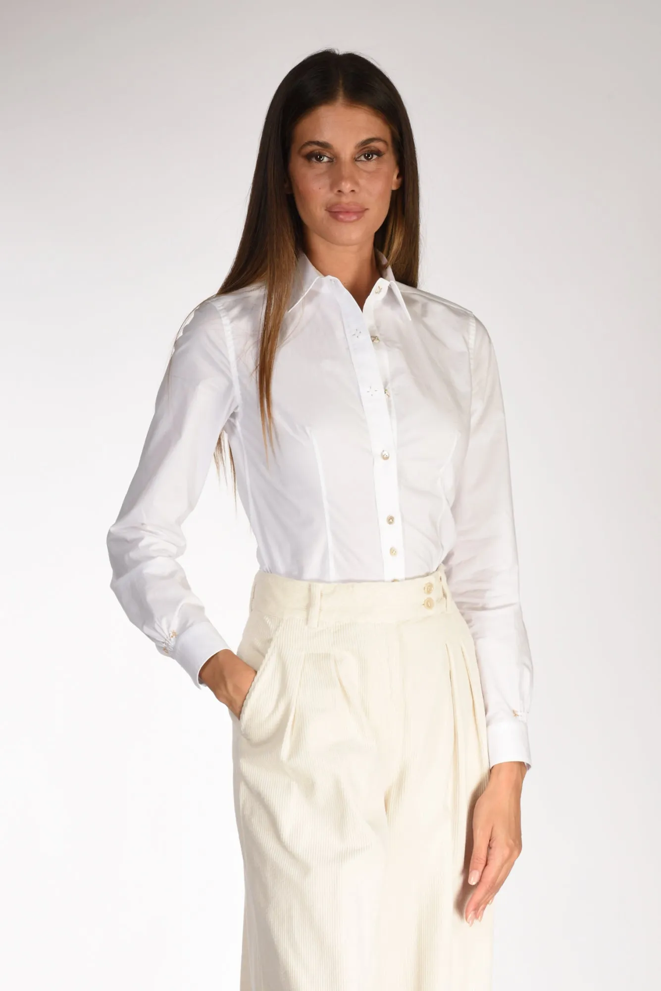 Sarte Pettegole Camicia Colletto Bianco Donna