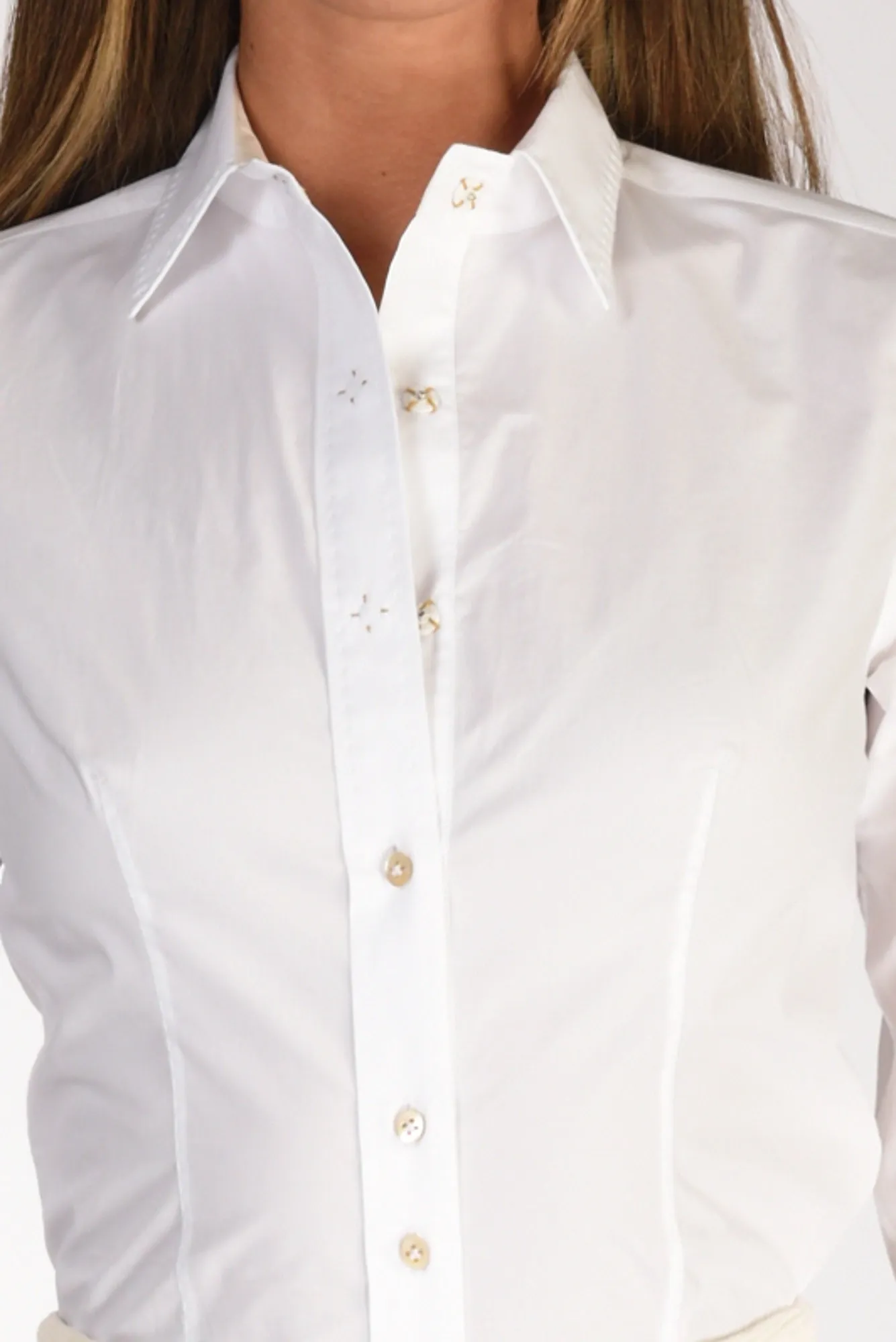 Sarte Pettegole Camicia Colletto Bianco Donna