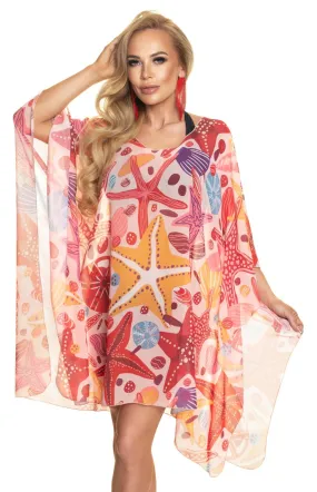 Sea stars print beach tunic