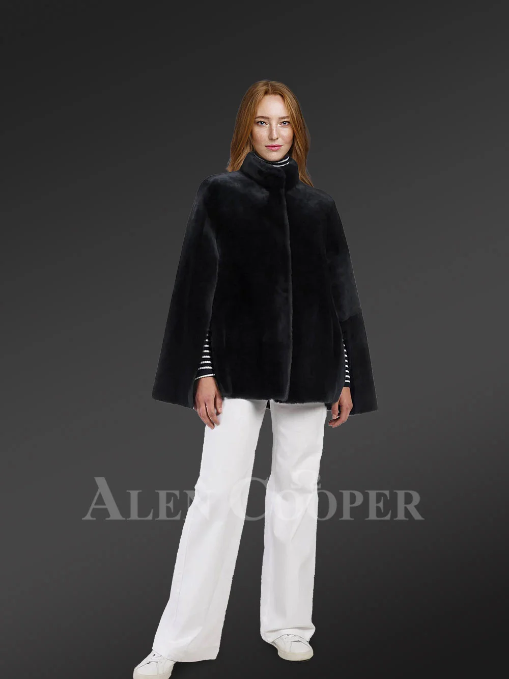 Sheepskin coat in Black Mouton Finish