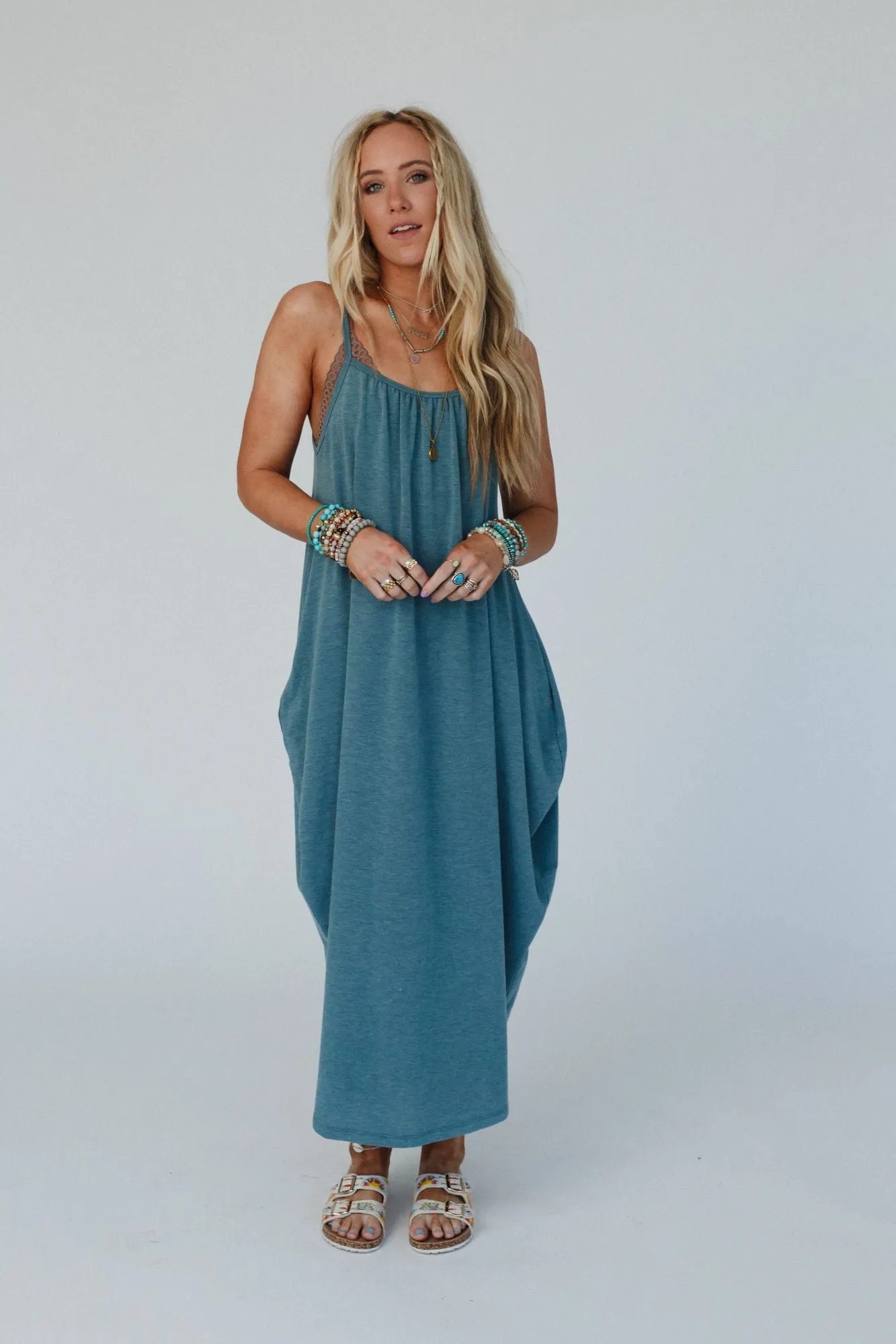 Simple Serene Maxi Dress - Teal