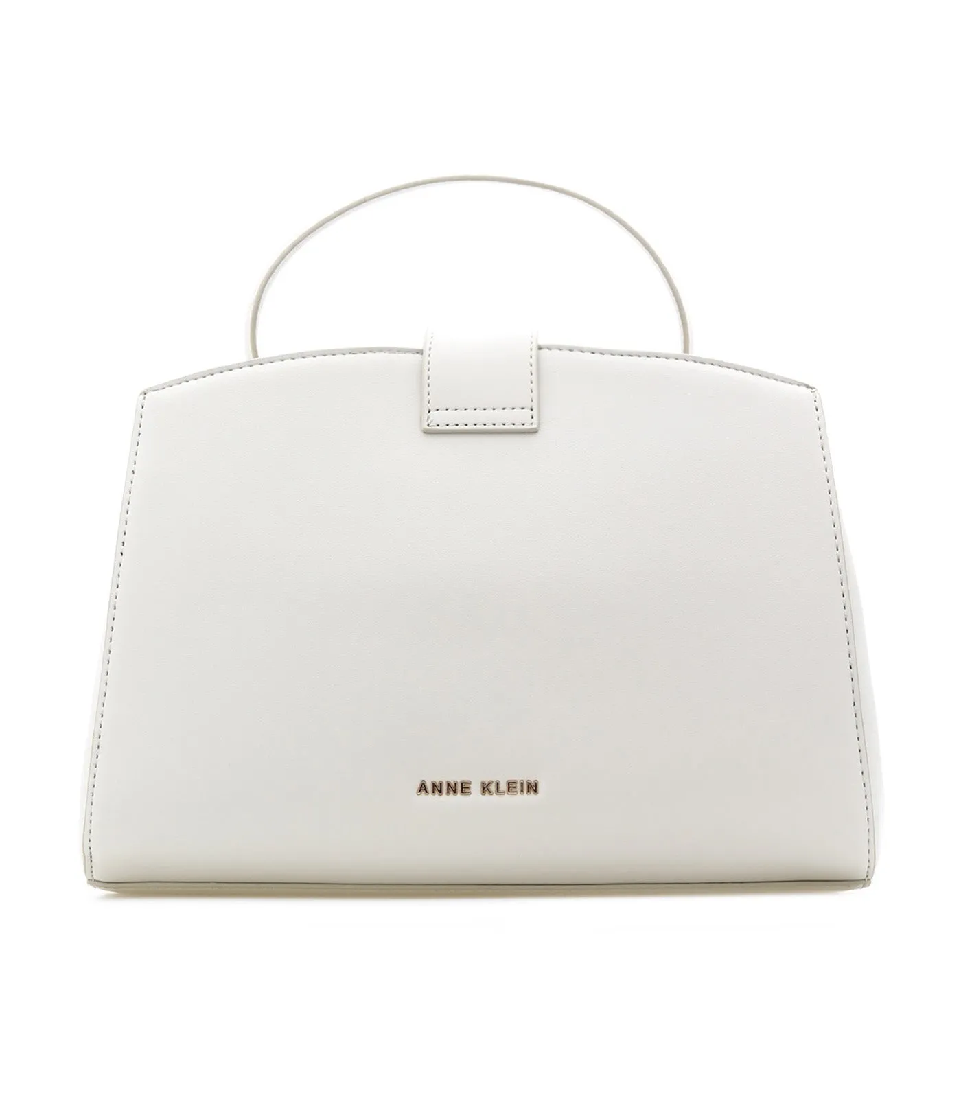 Small E/W Satchel with Enamel Turn Lock Chalk