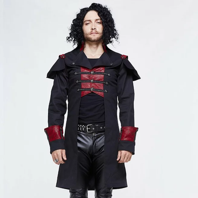 Steampunk Men's Color Block -style Coat