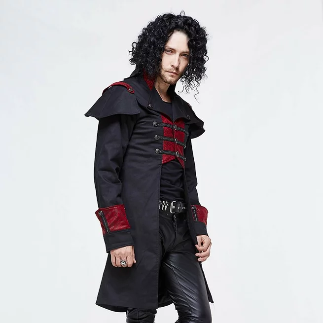 Steampunk Men's Color Block -style Coat