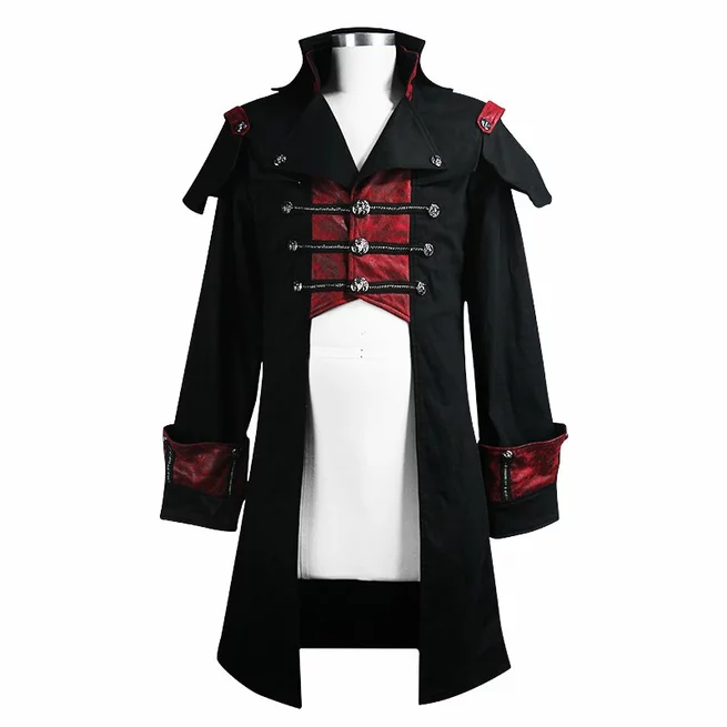 Steampunk Men's Color Block -style Coat