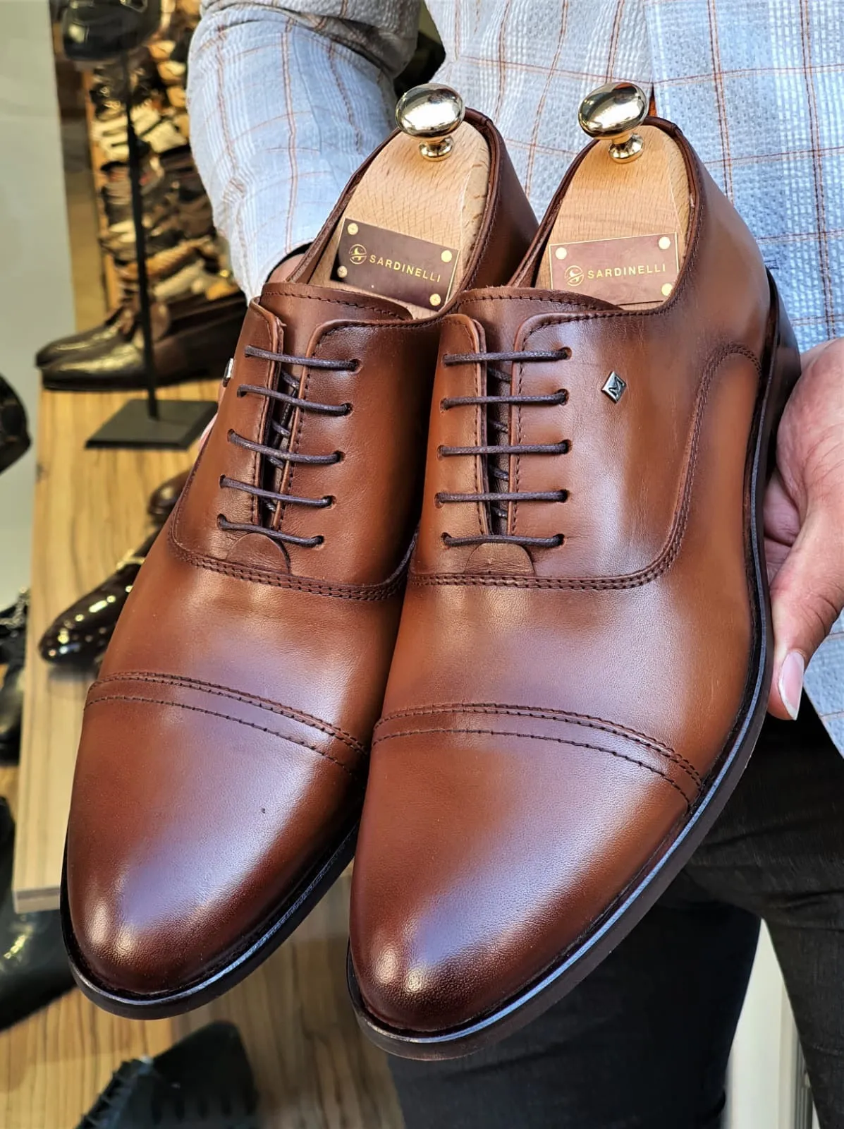 Stefano Brown Wholecut Oxfords