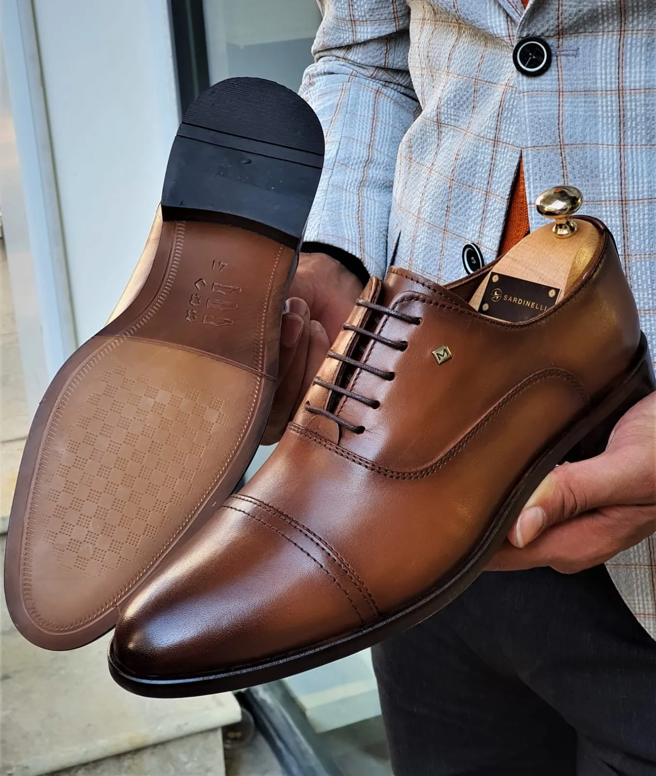 Stefano Brown Wholecut Oxfords