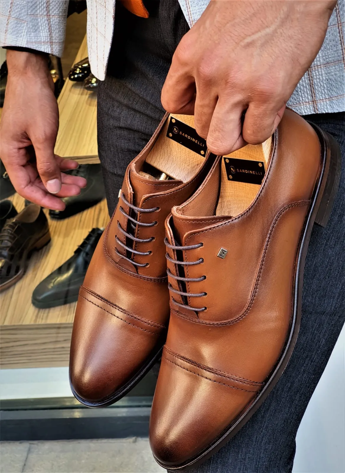 Stefano Brown Wholecut Oxfords