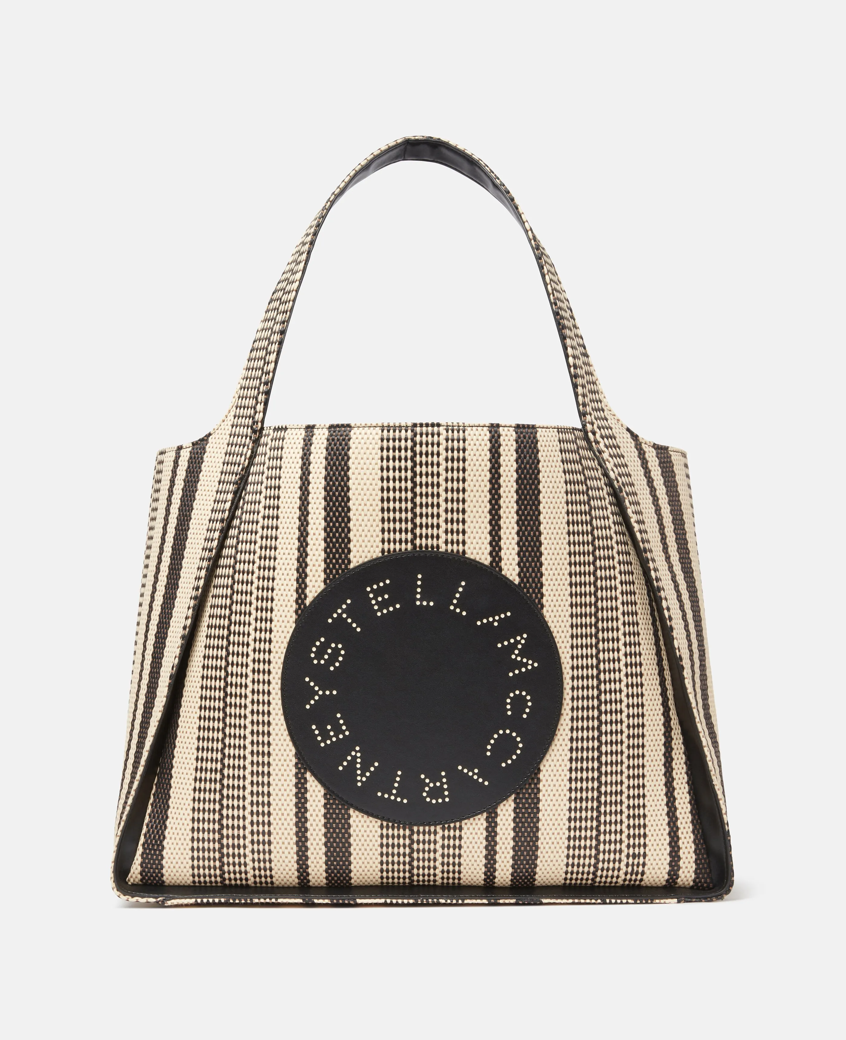 Stella Logo Striped Raffia Tote Bag 