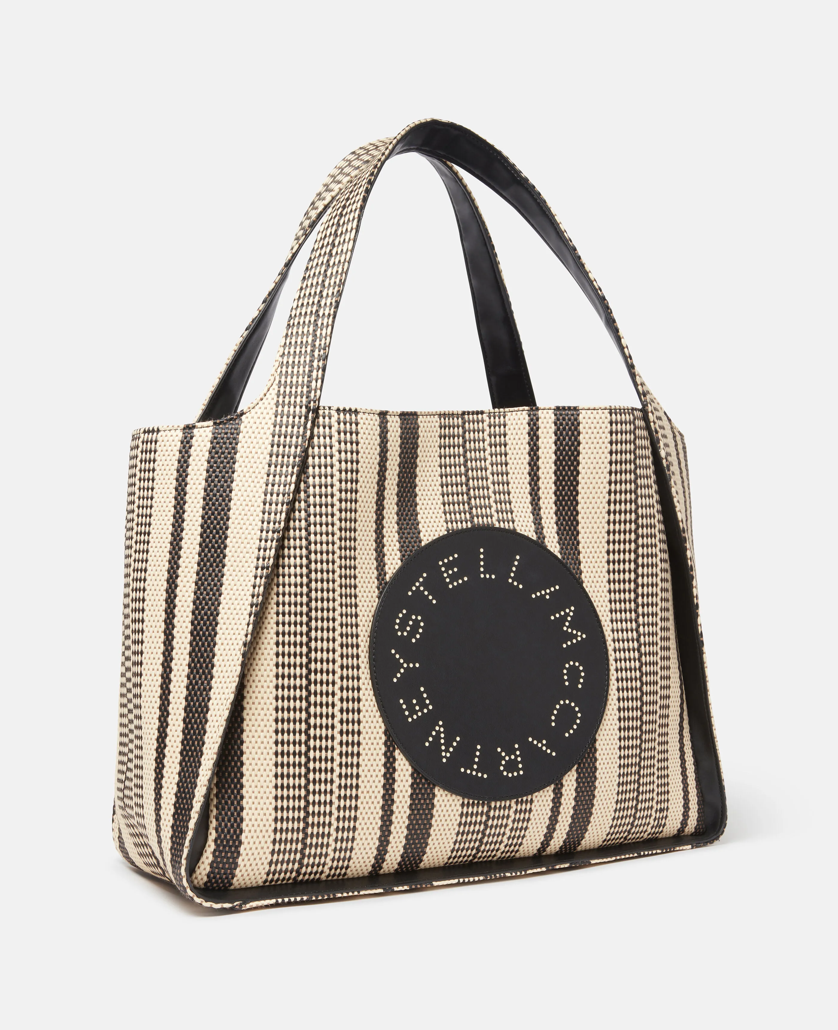 Stella Logo Striped Raffia Tote Bag 