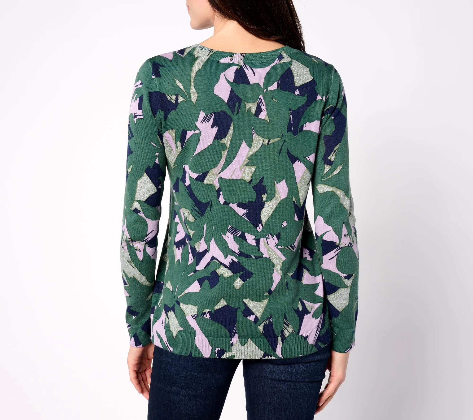 Susan Graver Printed Crewneck Sweater