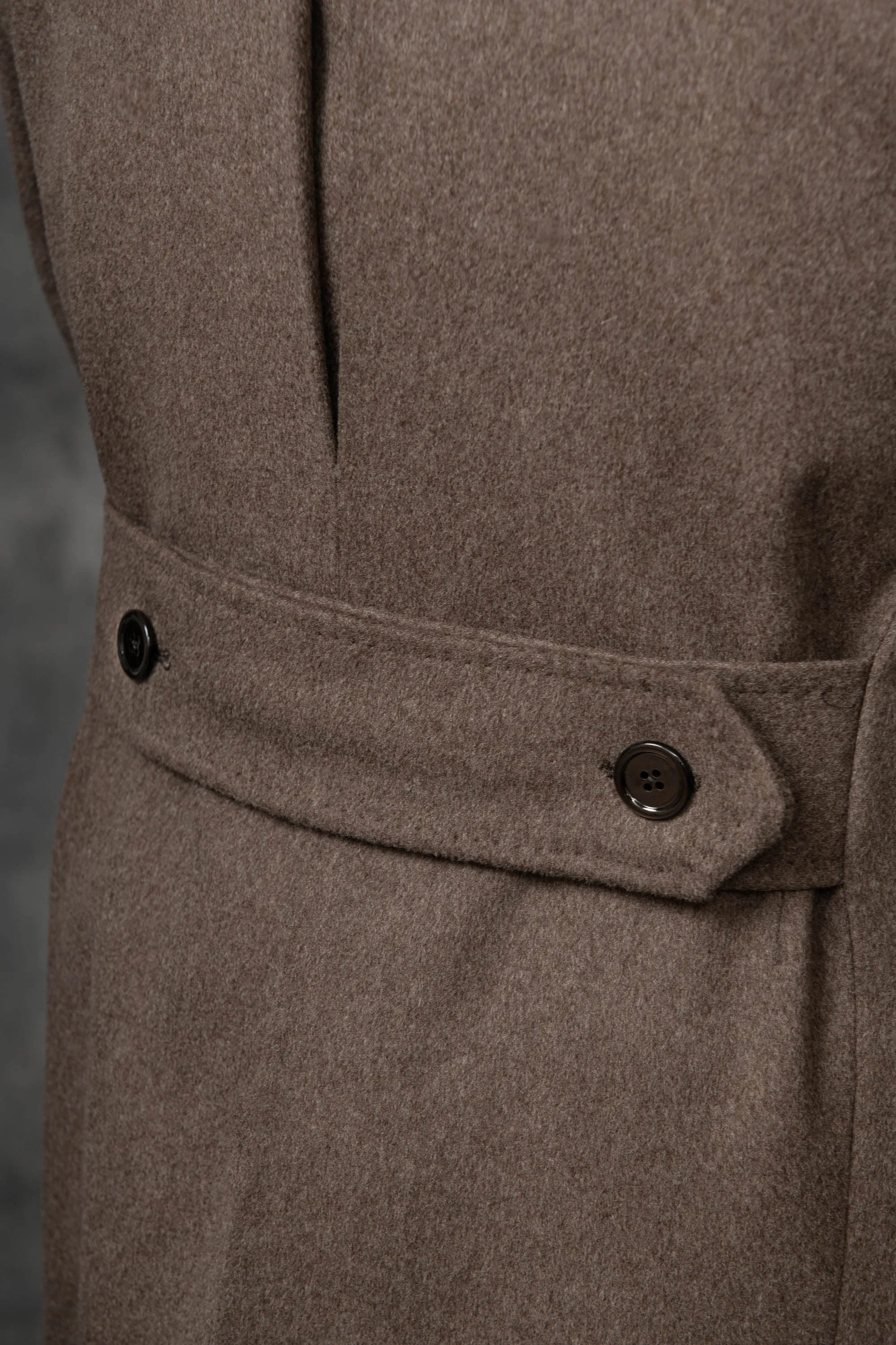 Taupe polo coat in Loro Piana wool – Made in Italy