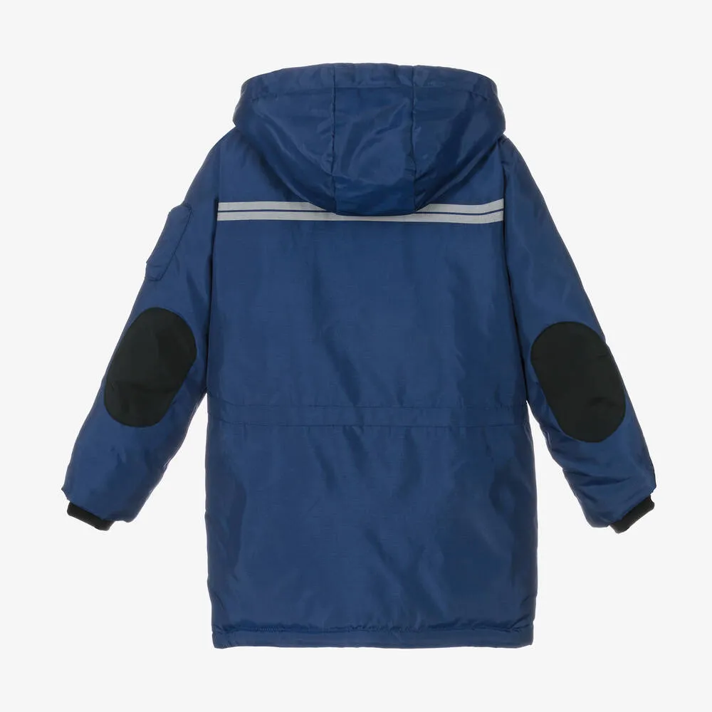 Teen Boys Blue Hooded Coat