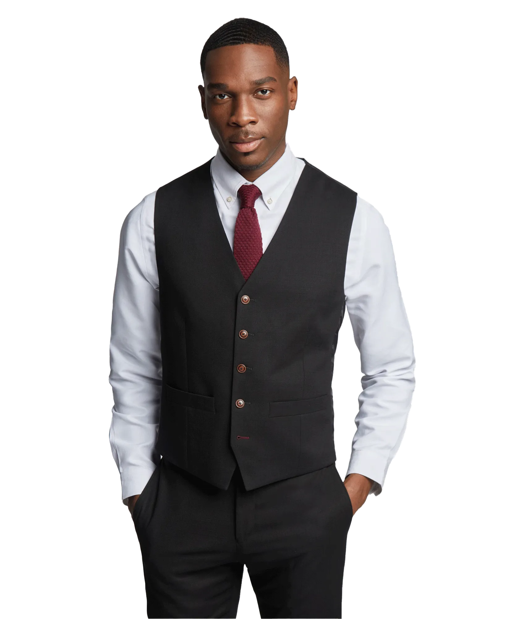 Texture Waistcoat - Black