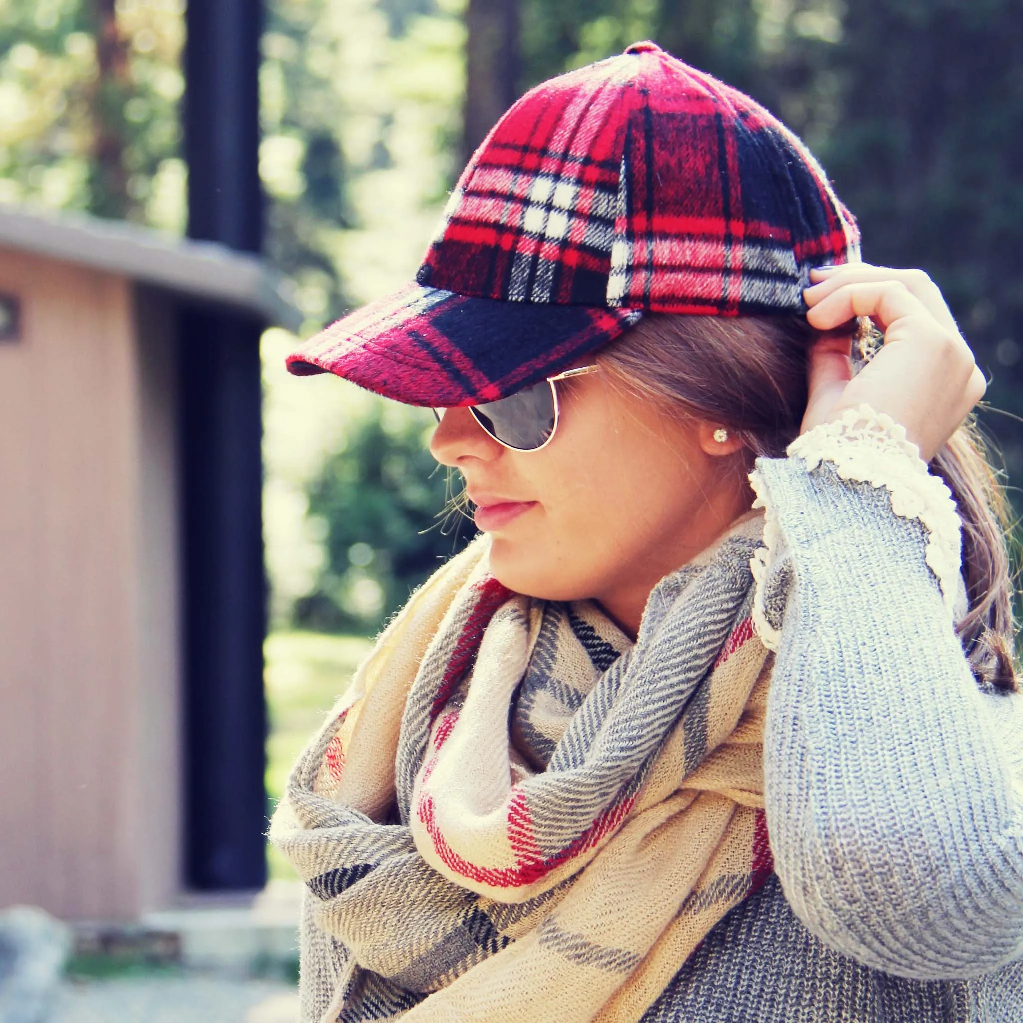 The Fireside Plaid Hat in Rust