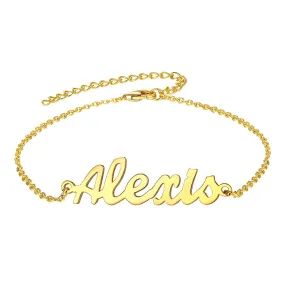 U7 Custom Name Anklet for Women Summer Gold Initial Ankle Bracelet