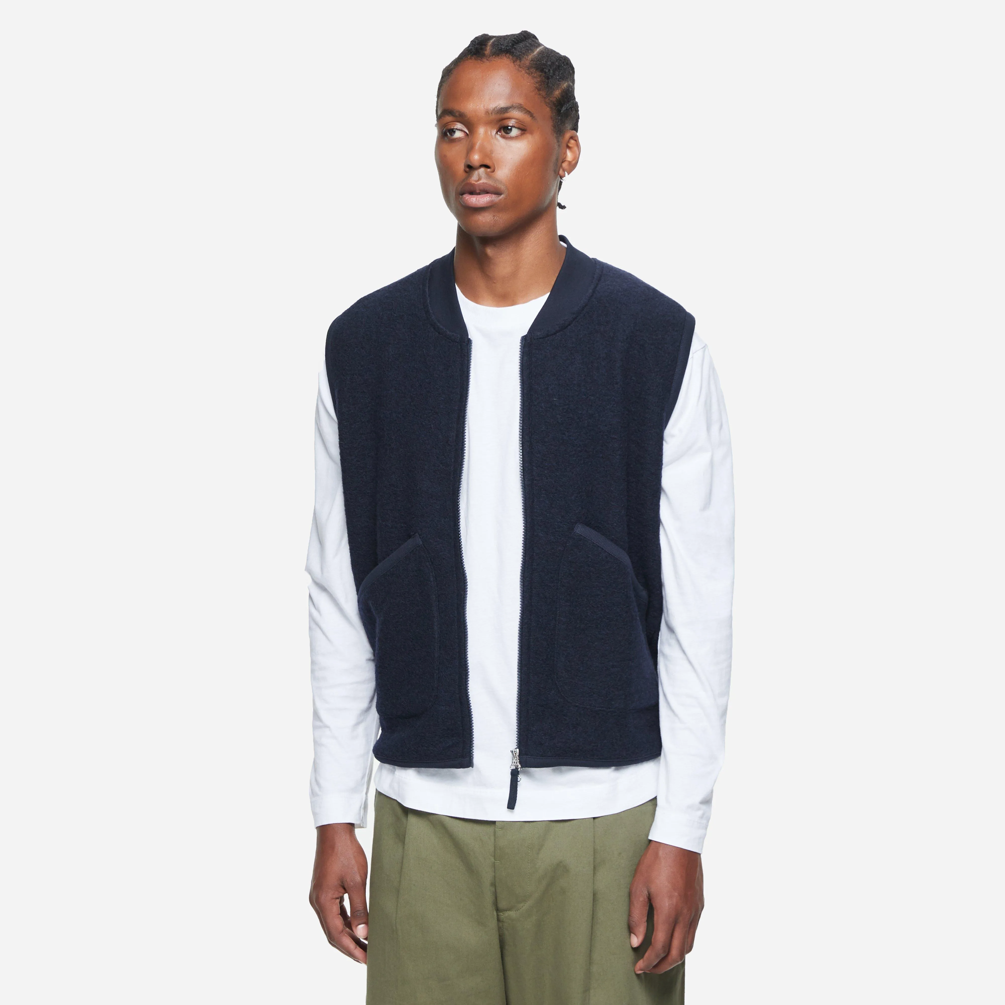 Universal Works Zip Wool Fleece Waistcoat