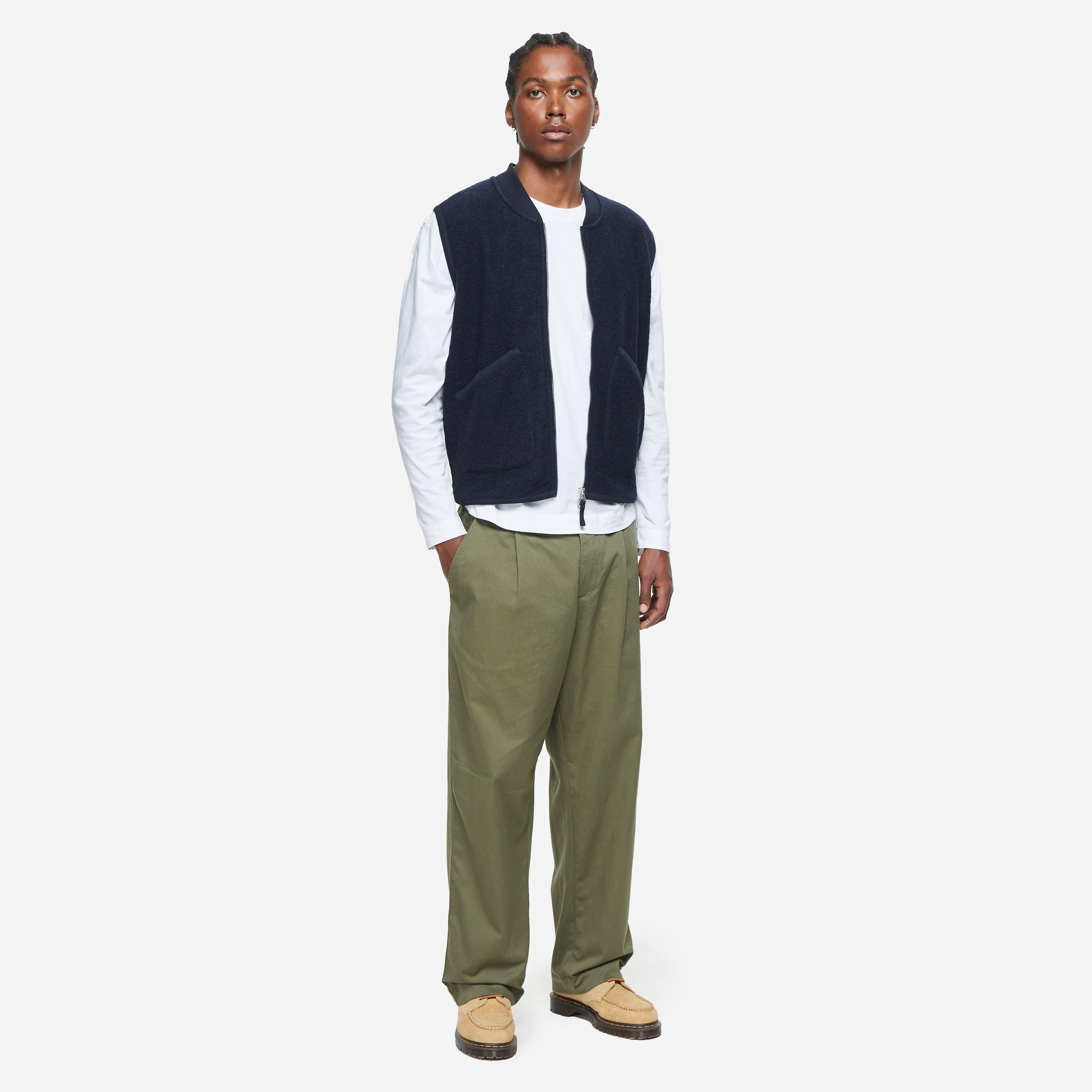 Universal Works Zip Wool Fleece Waistcoat