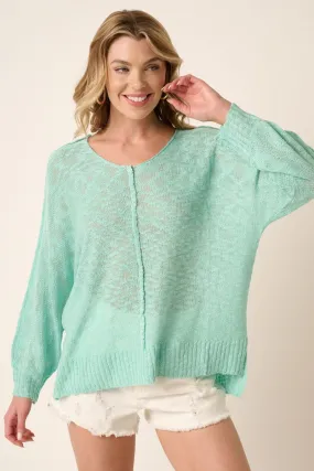 V Neck Dolman Long Sleeve Sweater