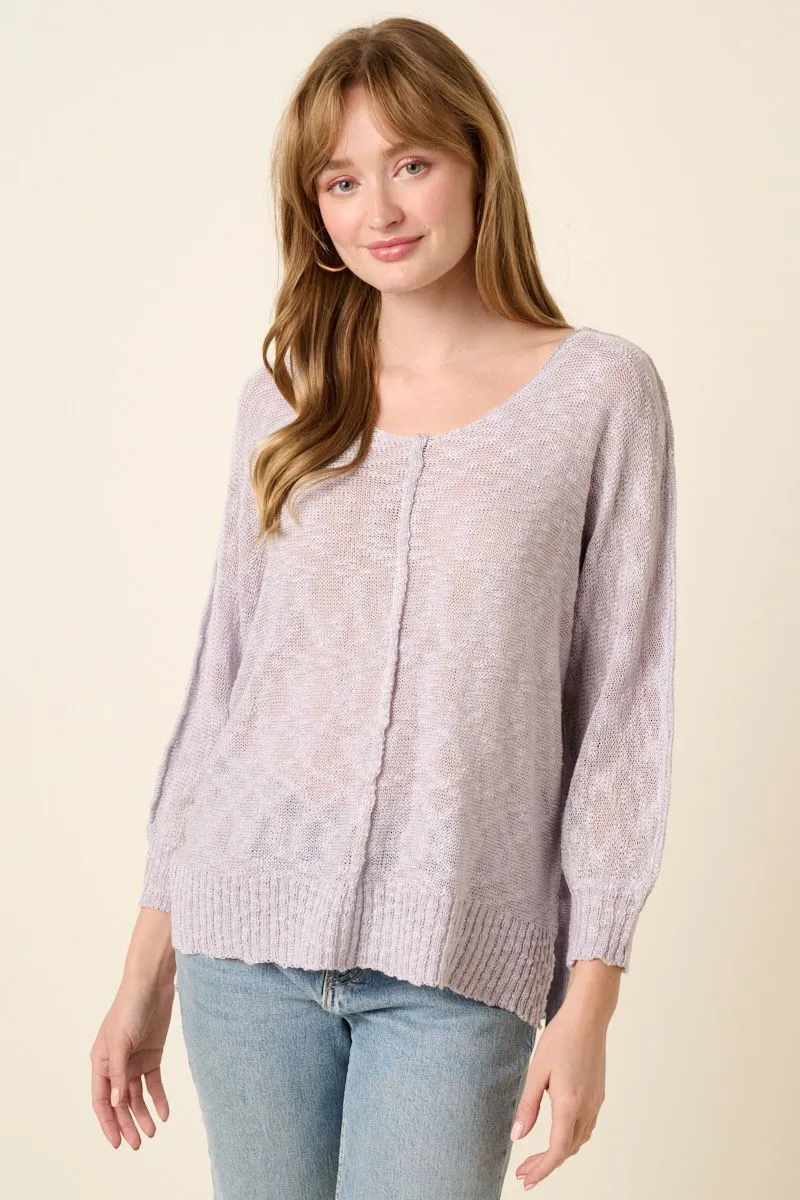 V Neck Dolman Long Sleeve Sweater