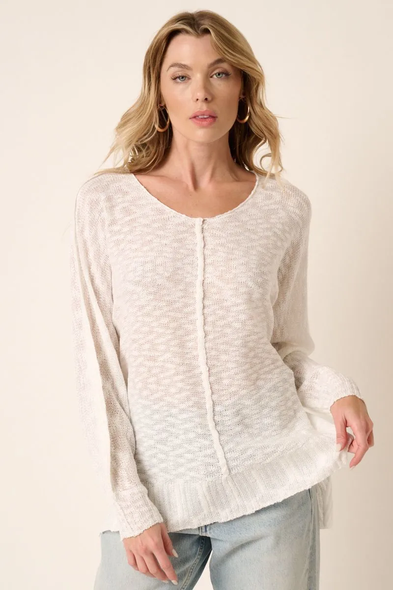 V Neck Dolman Long Sleeve Sweater