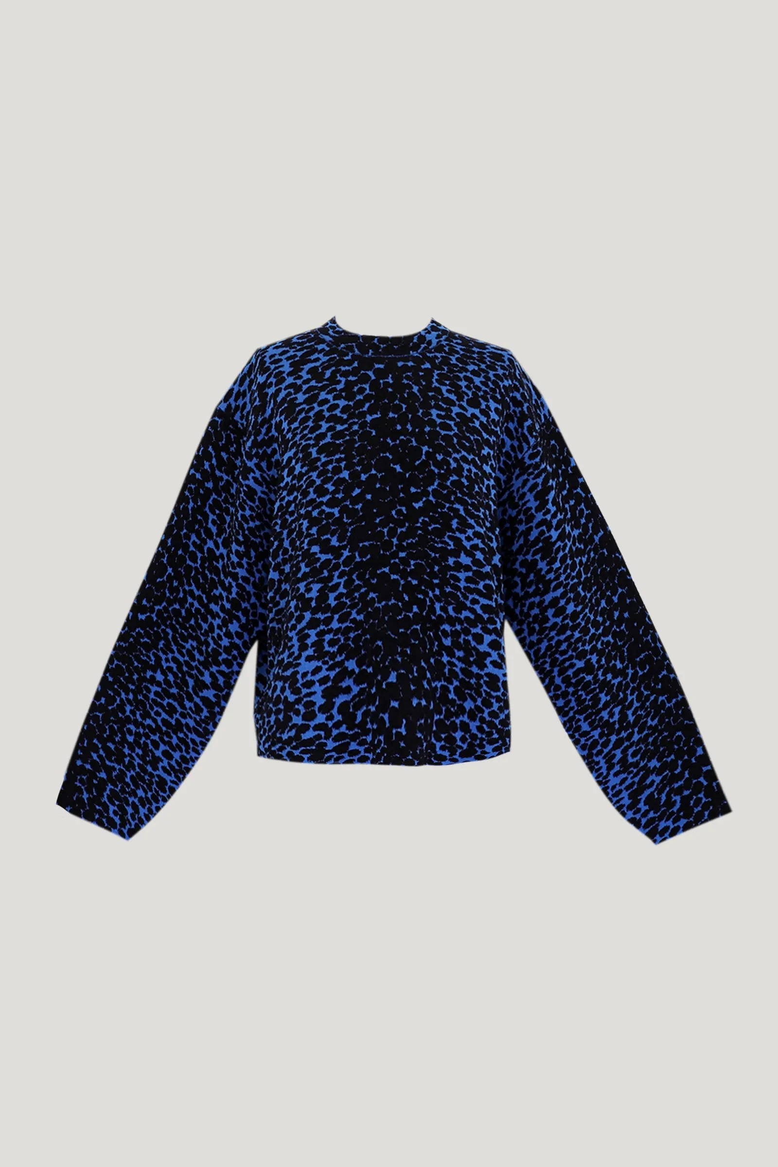 Violet Blue / Black Dot Jacquard Sweater