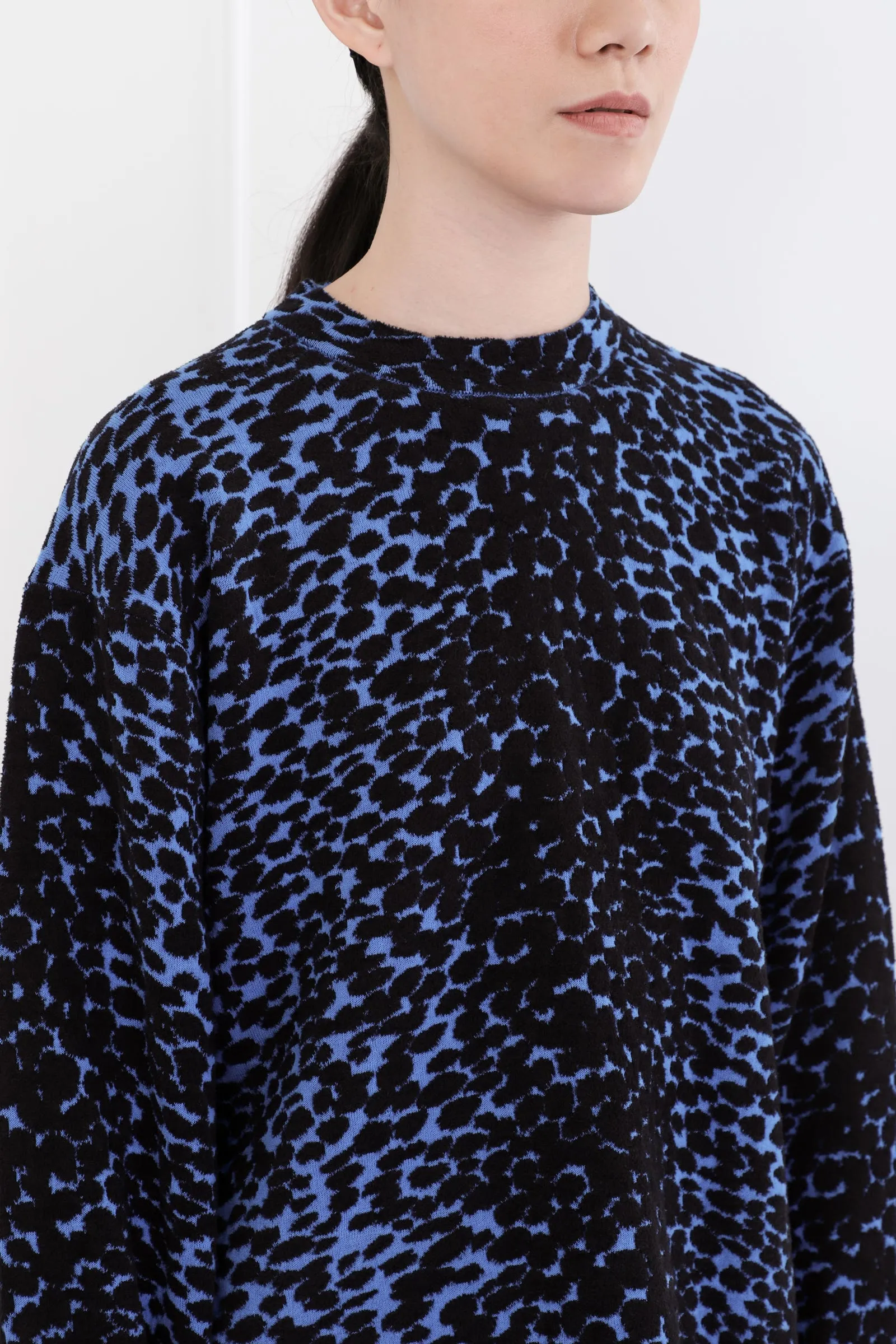 Violet Blue / Black Dot Jacquard Sweater