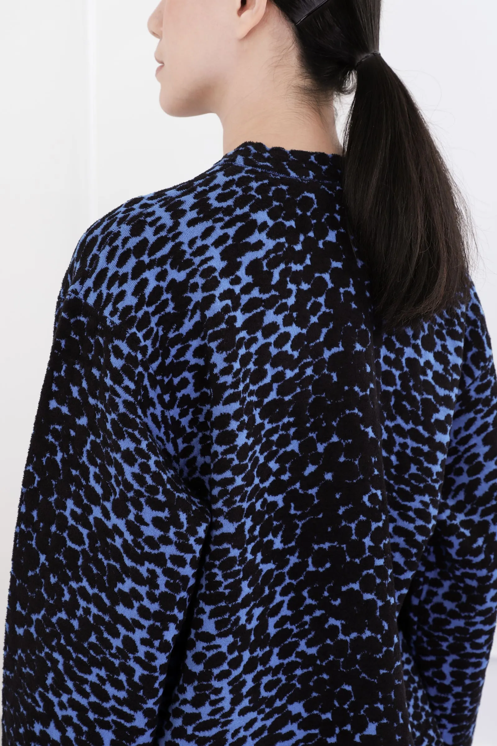 Violet Blue / Black Dot Jacquard Sweater