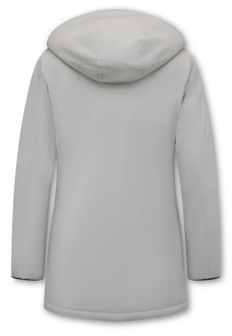 Women Winter Coat Plain White |