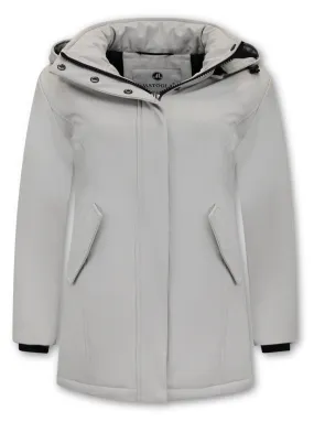 Women Winter Coat Plain White |