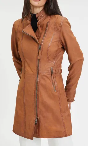 Women's cognac lamb coat \margarethe\