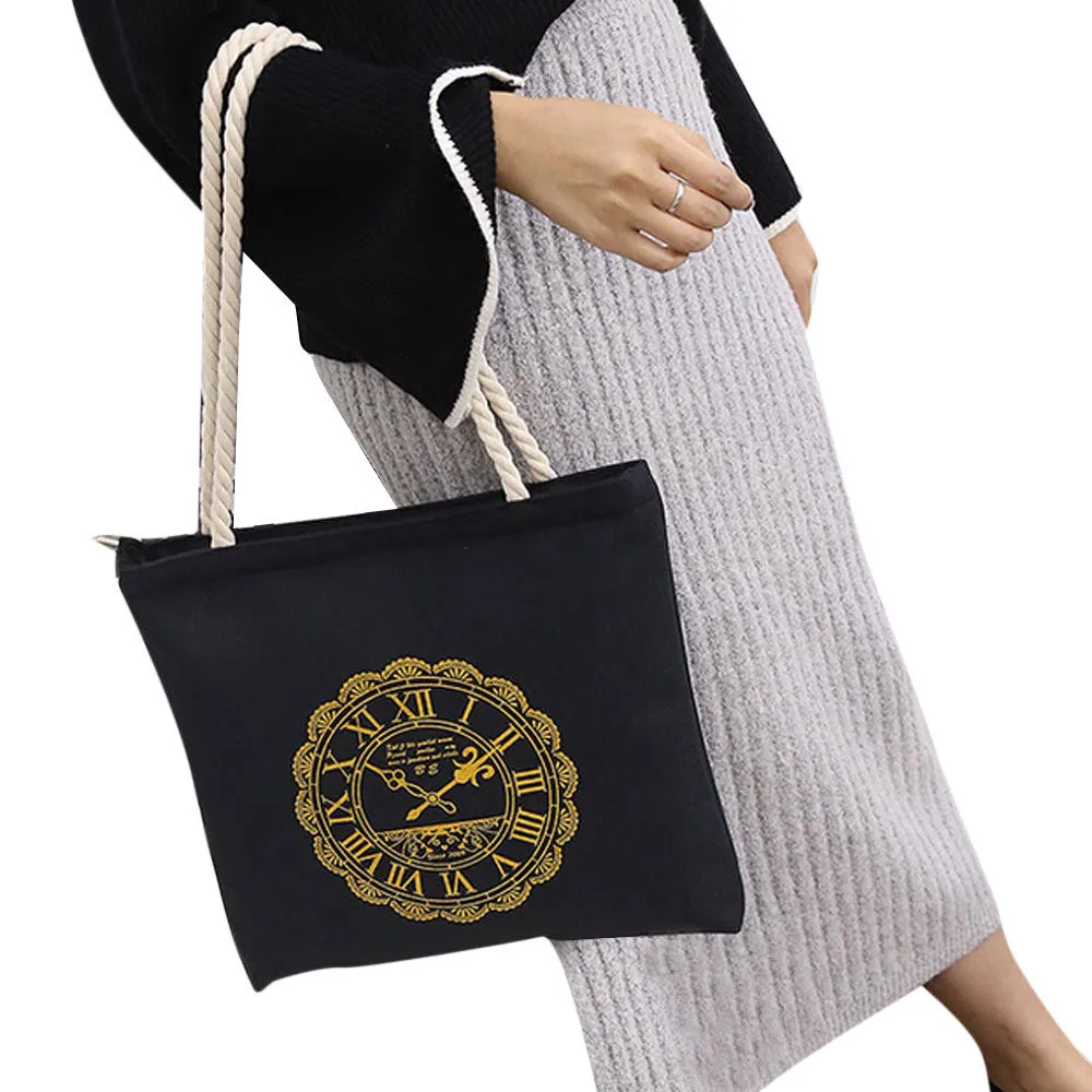 women's hbags Tote Zipper Letter Printing Canvas Shoulder Bag ladies women messenger bags bolsa mujer Clutch