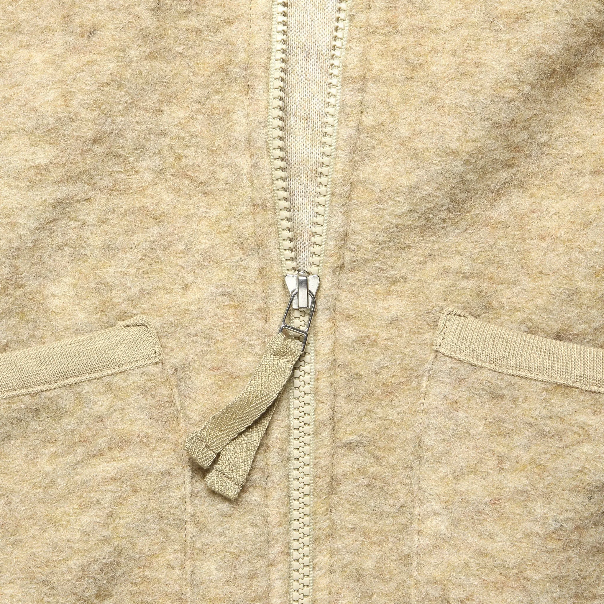 Wool Fleece Zip Waistcoat - Stone