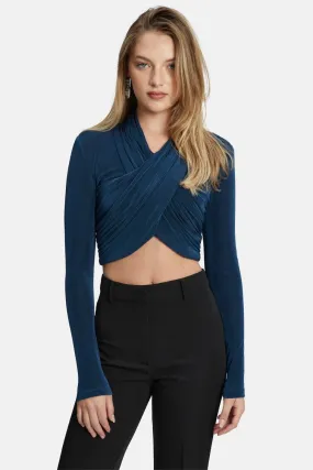 Wren Wrap Knit Top - Teal